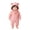 Pink, variant on 100%Cotton Toddler Kids Winter Clothes,Cute Warm Solid Color Long Sleeved Zipper Hooded Jumpsuit Rompers,Kids Essentials