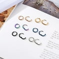 thumbnail image 4 of 316L Surgical Stainless Steel Small Hoop Earrings 8mm 10mm 12mm Hypoallergenic Huggie Thin Hoop Earrings Helix Lobes Hinged Sleeper Earrings Men Women for Cartilage Piercings, 4 of 6