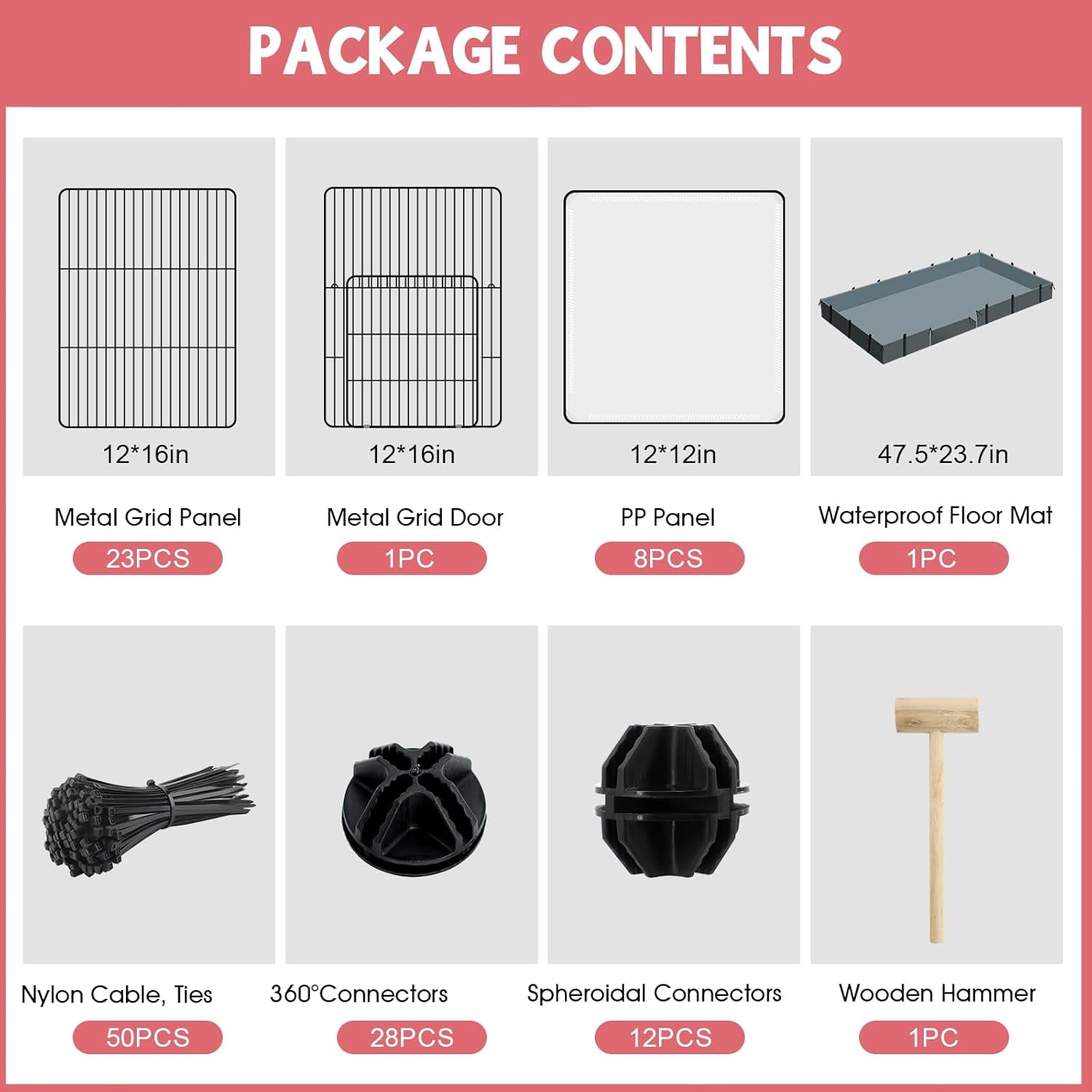 32 Panels Small Animal Playpen,Pet Playpen with Waterproof Mat,C&C Cage for Guinea Pigs,Puppy Play Pen,Bunny Playpen