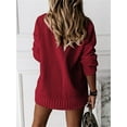thumbnail image 6 of Long Sleeve Solid V Neck Casual Knit Pullover Sweater, 6 of 7