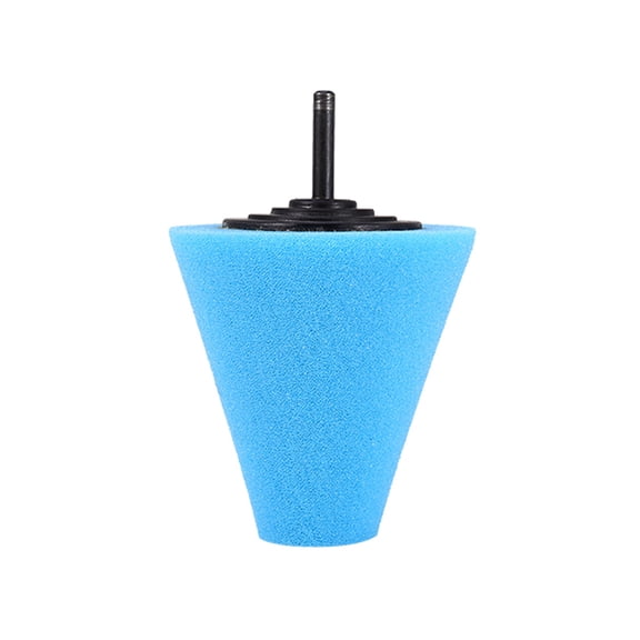 1PCS Blue Foam Polishing Cone Shaped Buffing Pads for Wheels - Use with Power Drill