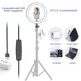 thumbnail image 4 of Labymos 10 Inch LED Ring Light Kit 3000K-6000K 10 Levels Dimmable 3 Color Temperatures USB Powered with Ball Head Phone Holder for Makeup Live Streaming Selfie Photography Vlogging Video Recording, 4 of 7