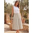 thumbnail image 2 of DARING DIVA Women's Gingham Drawstring Waist Tiered A-Line Midi Skirt XL Brown, 2 of 8