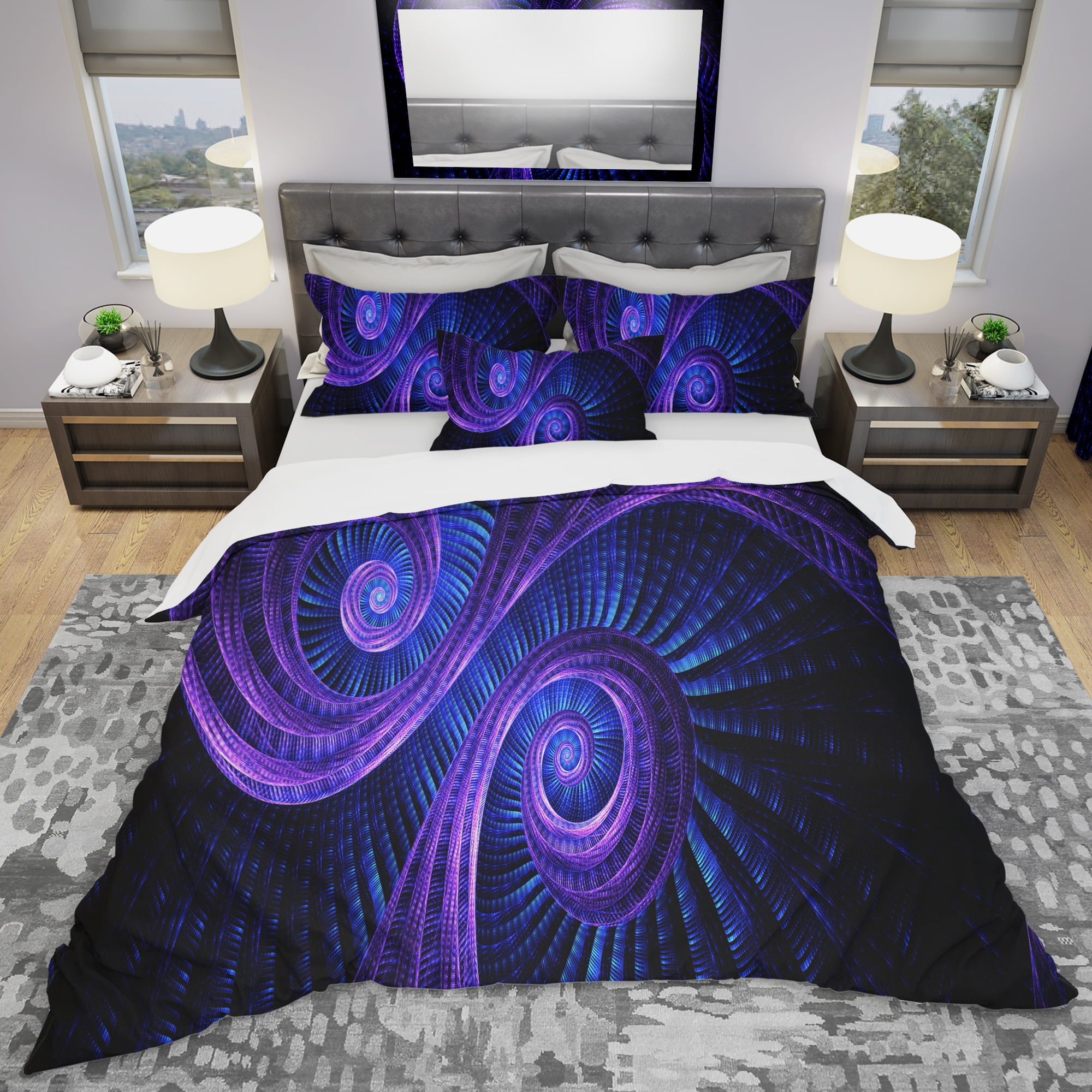 Designart 'Royal Purple & Blue Dream' Modern & Contemporary Duvet Cover Set