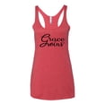 thumbnail image 2 of Wild Bobby Grace Wins Script Inspirational/Christian Women Tri-Blend Racerback Tank Top, Vintage Red, X-Large, 2 of 5