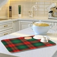 thumbnail image 5 of GZHJMY Christmas Dish Drying Mat Red Green Buffalo Plaid Microfiber Absorbent Drying Pad Heat Resistant Kitchen Island Protector Seasonal Gift Party Favors 16" × 18", 5 of 6