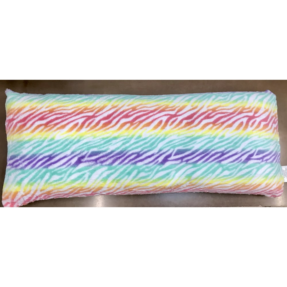 Your Zone Rainbow Zebra Body Pillow, 1 Each