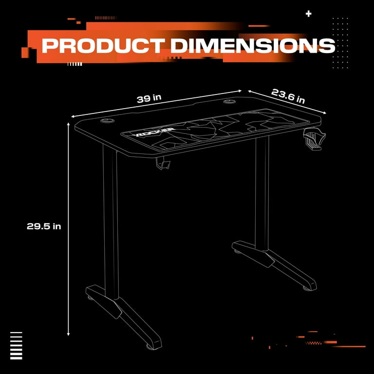 X Rocker Turbo Gaming Desk with Mousepad, Black - Walmart.com