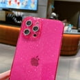 thumbnail image 4 of Neon Glitter Clear Case for iPhone 12 Pro Max with Camera Lens Protector, Sparkly Silicone Shockproof Protective Phone Case for Women Girls (Hot Pink), 4 of 7