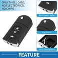 thumbnail image 4 of Unique Bargains 3 Buttons Keyless Entry Remote Fob Key Shell Case for Mazda 3 6 MX5 RX8, 4 of 7