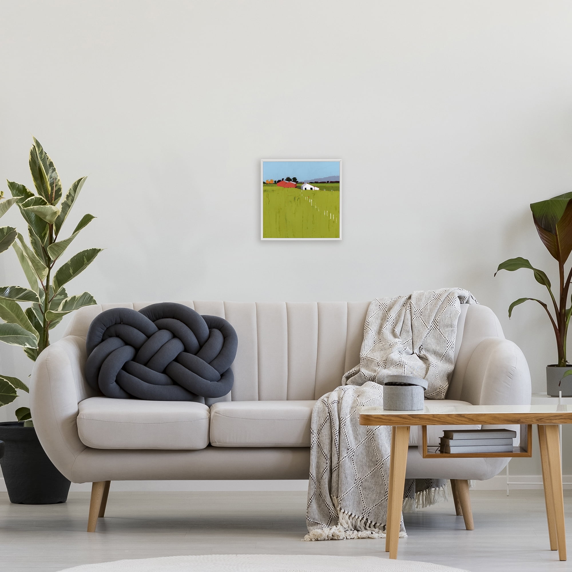 Pastoral Fence Line White Framed Giclee Art, design by Ruth LaGue