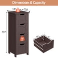 thumbnail image 3 of Favory Bathroom Floor Cabinet, Wooden Side Storage Organizer, 4 Drawers Free-Standing Cabinet for Bathroom/Hallway/Living Room-Brown, 3 of 20