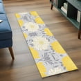 thumbnail image 4 of Yellow Flower Area&nbsp;Rug 2x6ft Line Drawing Floral Classic Texture Non-Slip&nbsp;Washable Square&nbsp;Rugs Soft Felt Indoor Floor Mat for Bedroom Kitchen Living Room Bathroom, 4 of 9