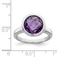 thumbnail image 2 of Bague en Argent Sterling 925 Rhodié avec Améthyste, 2 of 2