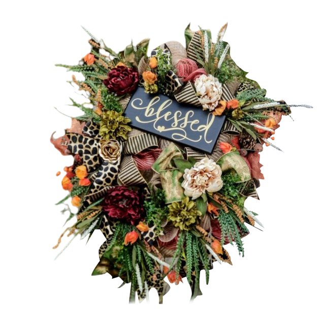 Coronas Navideñas Para La Puerta Delantera Granja Corona De Otoño Decoraciones Colgantes Para La Puerta Delantera Coronas De Otoño De Acción De Gracias Sweethay HA038097-00