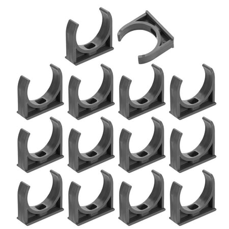 16 Pack Water Pipe Clamps Clips, U-Shaped Tubing Hose Buckles, Irrigation Tube Holder for 40mm OD for TV Trays Tube Hose Hanger Support Tubing, Gray