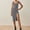 Grey, variant on European And Border Foreign Trade 2024 Summer New Square Neck Solid Color Knitted Thread Slim Stretch Slit Dress Dresses for Beach Woman Dresses Short for Women Casual Short Sleeve Dress Dresses Women