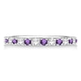thumbnail image 2 of Diamond and Amethyst Ring Guard Stackable Band 14k White Gold (0.32ct), 2 of 5