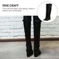 thumbnail image 2 of FOLOYORI 1 Pair Women Boots Thigh High Pu Rubber Anti Skid Comfortable Black Winter Autumn, 2 of 8