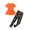 Orange&halloween, variant on Girls 2 Piece Outfits Casual Clothing Sets Short Sleeve Mesh Hem Roundneck Tops and Leggings Pants