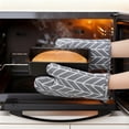 thumbnail image 3 of Unique Bargains Heat Resistant Oven Mitts and Pot Holders Sets 4 Pcs Gray 10.6x6.7 Inch, 3 of 7