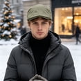 thumbnail image 4 of Joernso Men Woolen Newsboy Flat Cap, Soft Fitted Driving Cabbie Hat, Retro Style Peaked Cap for Spring And Autumn Casual Daily Wear, 4 of 8