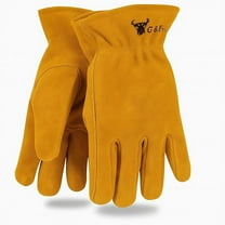 G & F Products Kids' Leather Work Gloves, Keystone Thumb, Brown, 1 Pair of Large, 3-5 Years Old