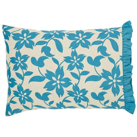 - Beige Azure Tan Farmhouse Bedding Briar Cotton Linen Blend Flax Floral / Flower Pillow Case Set of 2