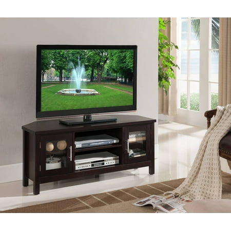 Elaina 47" Espresso Wood Contemporary Entertainment Center ...