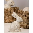 thumbnail image 2 of FacoFaco Set of 2 Wooden Antique White 3D Rabbit Figurines, Bunny Statue for Spring Easter Decor Gift, 2 of 7