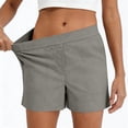 thumbnail image 2 of fatyb Women's Shorts Summer Casual Shorts Elastic Waist Solid Color Comfortable Shorts with Pockets, 2 of 6