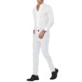 thumbnail image 2 of INSPIRE CHIC Men's Striped Dress Pants Flat Front Trousers Business Pant 32 White, 2 of 5