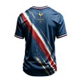 thumbnail image 3 of France 2026 Soccer Cup Fan Jersey for Men, Short Sleeve Crew Neck T-Shirt with Golden Rooster & Tricolor Graphic, Lightweight Breathable Athletic Top, 1 PC Blue XXL, 3 of 3