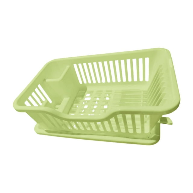 Organizador de cubiertos y escurridor de platos: solución de almacenamiento para utensilios de cocina Verde claro