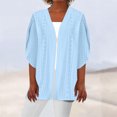 thumbnail image 2 of hotojiny Womens Open Front Cardigan Casual 3/4 Sleeve Solid Color Coats Fashion Loose Lightweight Soft Outwear Fall, 2 of 6