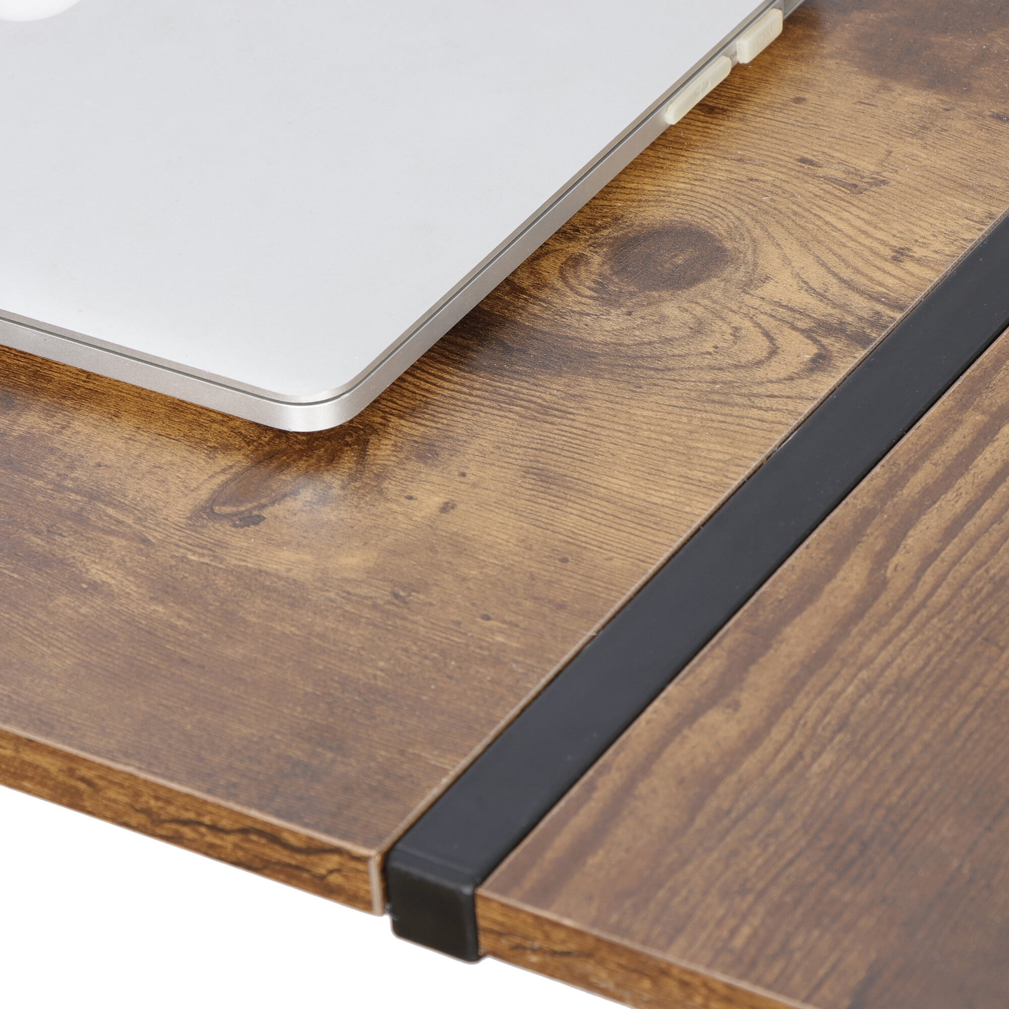 HomGarden L-Shaped Computer Desk 58” Reversible MDF Corner Gaming Desk, Rustic Brown