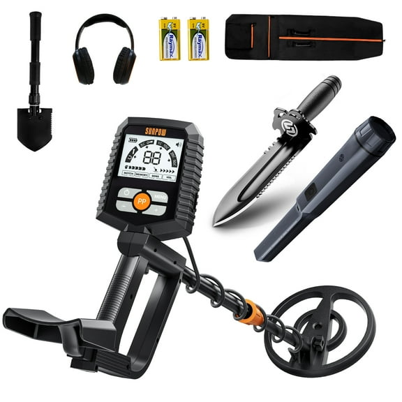 Metal Detector for All Ages: Waterproof Design for Gold Hunting, Reliable Anti-Interference Technology, Clear LCD Screen, Multiple Modes, IP68 Coiled Head