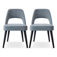 thumbnail image 1 of Chaise de Salle à Manger en Tissu Style Mid-Century Moderne en Gris (Ensemble de 2), 1 of 3