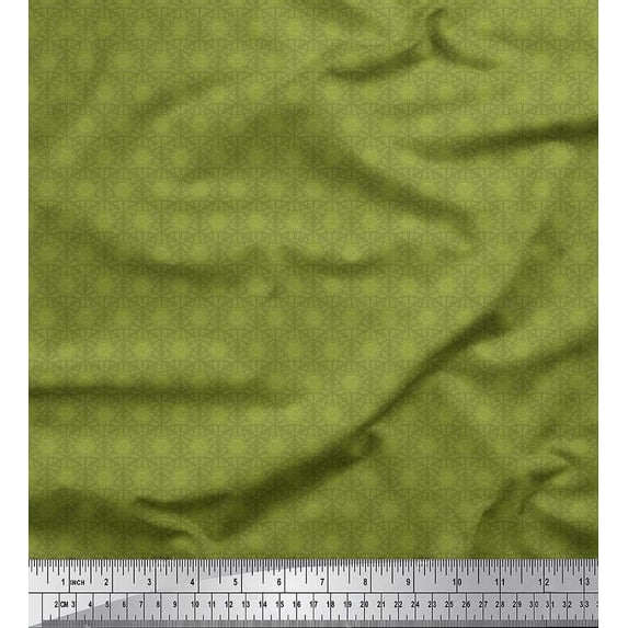 Soimoi Silk Fabric Headphone Shirting Printed Craft Fabric by The Yard 42 Inch Wide