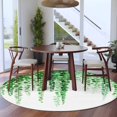 thumbnail image 4 of Green Eucalyptus Leaves Round Living Room Rugs 6 ft, Summer Watercolor Plants Washable Area Rug with Non-Slip Sturdy Edge Binding Round Carpet for Kitchen Office Bedroom, 4 of 9
