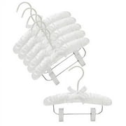 Only Hangers Infant Satin Padded Hangers w/ Clips (White) pk6