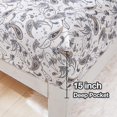 thumbnail image 3 of Floral Printed Sheet Set King Soft Microfiber Botanical Bed Sheets Extra Deep Pocket Pieces, 3 of 6