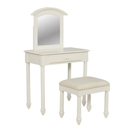 Powell Whitehurst Vanity with Stool, White Finish