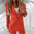 thumbnail image 2 of Women Blazers for Work Casual Lightweight Suit Jacket Solid Long Sleeve Tops Button Coat Tops Summer Slim Fit Ladies Blazer, 2 of 7