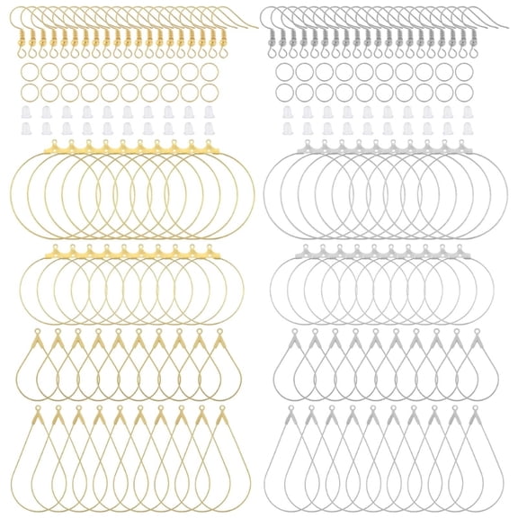 DIY Jewelry Earring Making Set Artistic Earring Making Set Stylish Silver and Golden Components for DIY Crafts