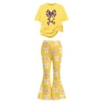 thumbnail image 4 of Tiijoy Big Girls Valentine's Day Outfits Bow Pattern Short Sleeve T-Shirt Flared Pants Set, Sizes 8-9, 4 of 4