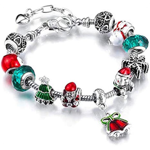 Surrme Bracelet Breloque Chaîne Serpent Cristal et Bracelet Murano pour Femmes - bracelets en Cristal