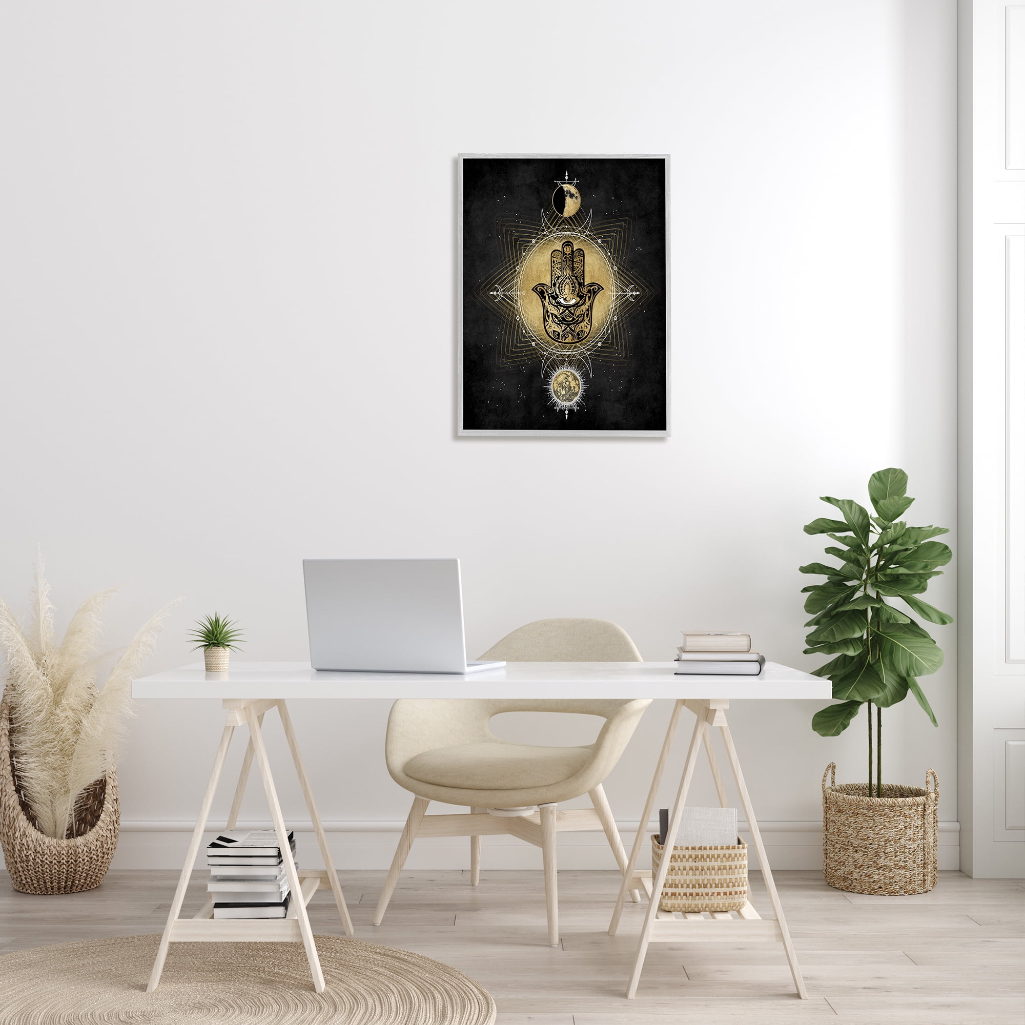 Stupell Industries Geometric Hamsa and Evil Eye Astrological Symbols, 24 x 30, Designed by Oliver Jeffries