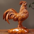 thumbnail image 4 of Wooden rooster figurine, rosewood carved rooster, handicraft, solid wood zodiac rooster, home decor, living room decoration., 4 of 4