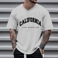 thumbnail image 2 of Men Summer Tops Men T Shirts - Oversized Summer Crew Neck Short Sleeve Tee with City Print Casual Loose Fit Basic Top for Men Sports Style Light Gray 3XL, 2 of 4